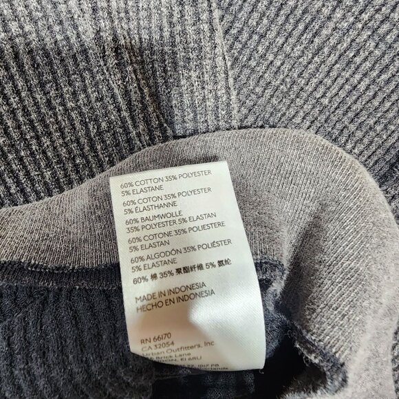 We The Free Waffle Knit Oversized Pullover Gray V-Neck Sweatshirt Medium - Picture 5 of 9